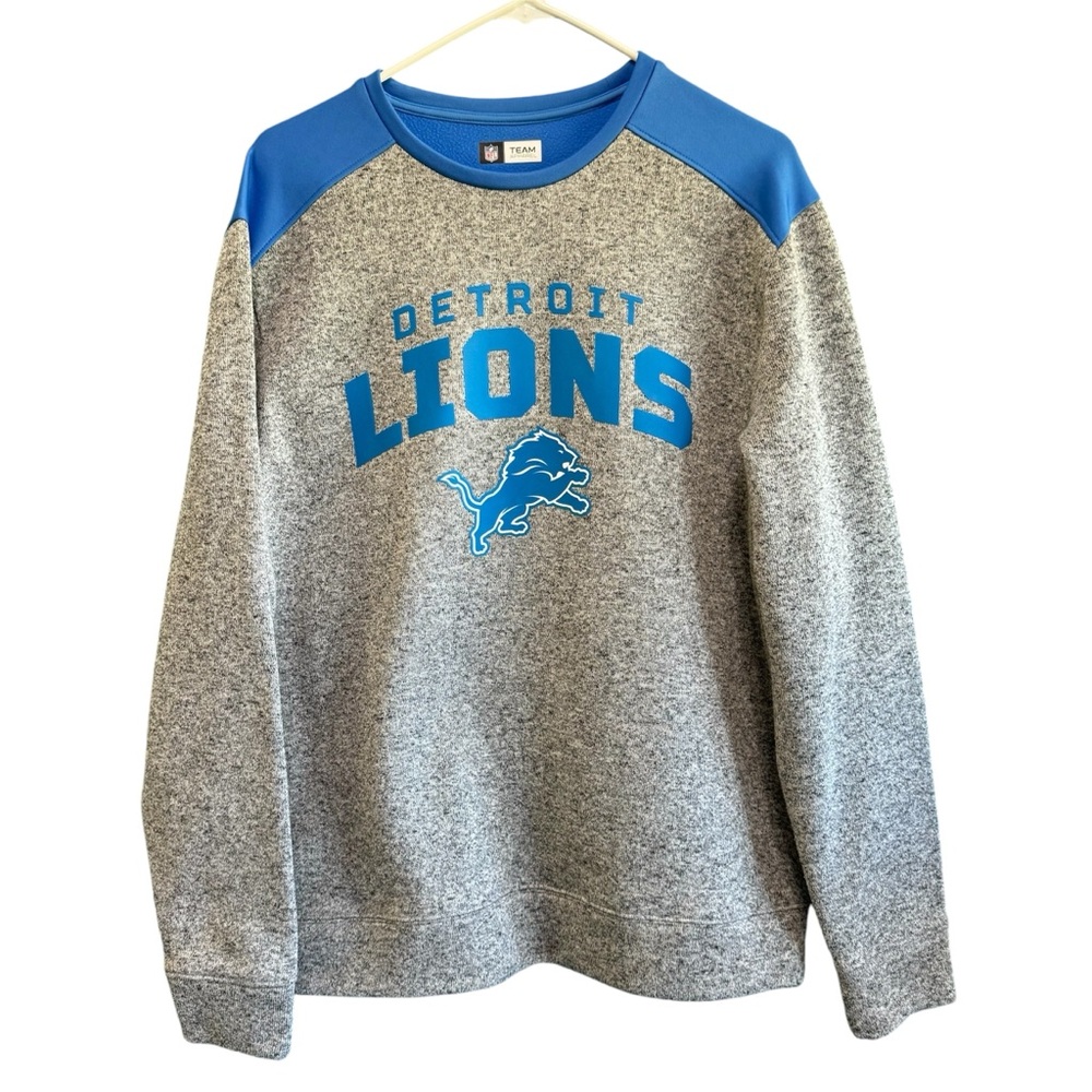 Detroit Lions Women's Gray and Blue Sweatshirt
